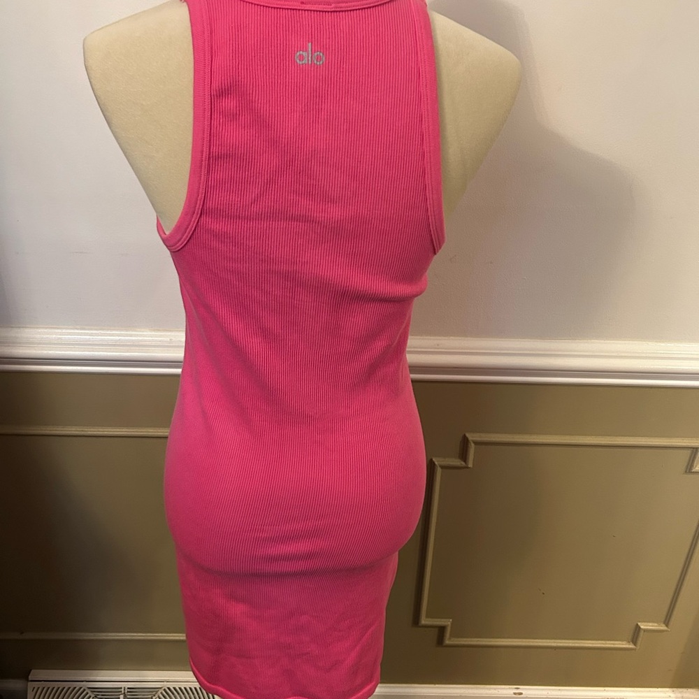 ALO Yoga Pink Halter Bodycon Midi Dress - Picture 2 of 5